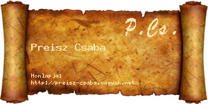 Preisz Csaba névjegykártya