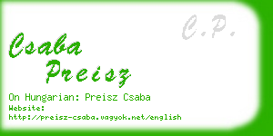 csaba preisz business card